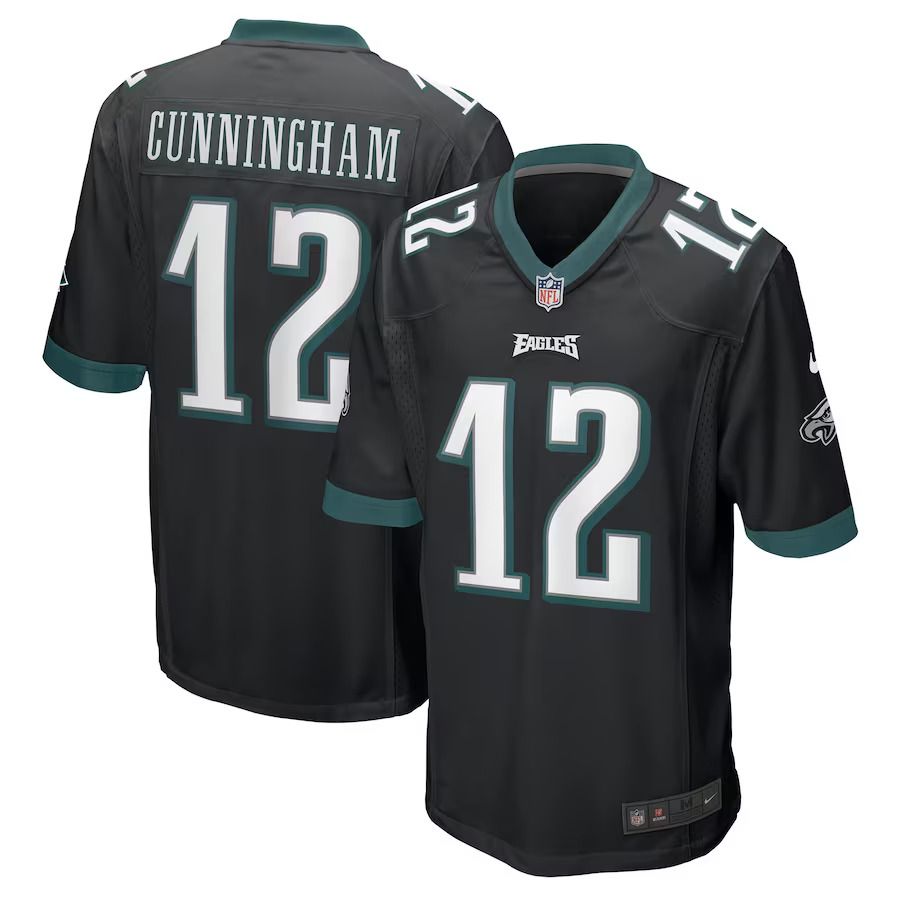 Men Philadelphia Eagles #12 Randall Cunningham Nike Black Retired Player Alternate Game NFL Jersey